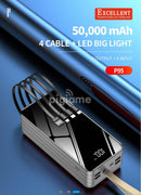 Excellent P95 50000 MAh Power Bank, 4 Cables