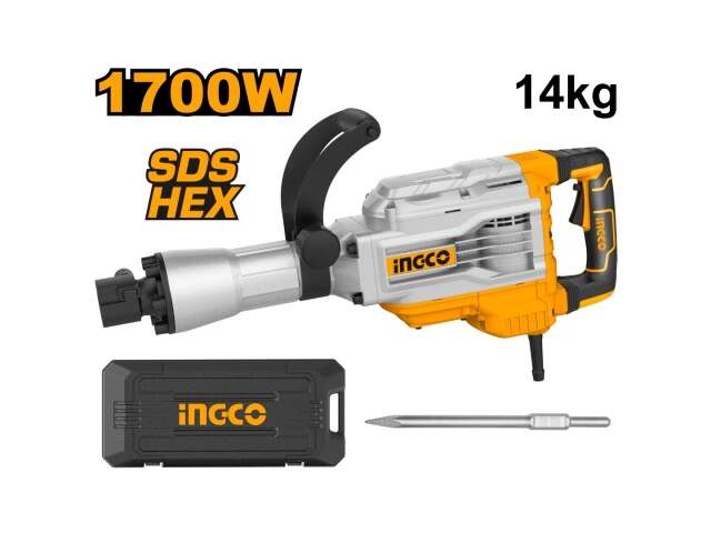 Ingco PDB17026 Demolition Breaker - 1700W, 1900bmp Impact Rate, 45J Impact Force
