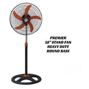 Premier PM 1801 18-Inch 3-Speed Heavy Duty Standing Fan Round Base – Powerful Airflow, Durable Motor, Adjustable Height, Quiet Operation, Perfect for Home, Office &amp; Commercial Spaces