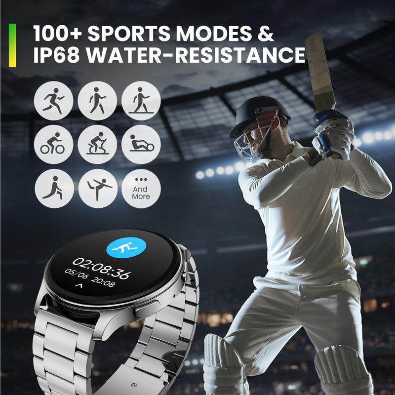 Amazfit ‎A2319 Pop 3R Smart Watch, 1.43" AMOLED Display, Bluetooth Calling, SpO2, 12-Day Battery Life, AI Voice Assistance, 100 Sports Modes, 24H HR Monitor, Music Control