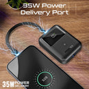Promate PowerPod-10 10000mAh 35W Ultra-Compact SuperSpeed Power Bank with Built-In USB-C – High Performance Fast Charging Portable Power Solution for Travel, Mobile Devices, and Professional Use