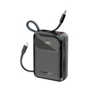 Promate PowerPod-20 20000mAh 35W Ultra-Compact SuperSpeed Power Bank with Built-In USB-C & Lightning Cable – High Capacity Fast Charging Portable Power Solution for iPhone, Android, Travel, and Professional Use