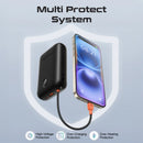 Promate PowerPod-30 30000mAh Compact Power Bank with Built-In USB-C & Lightning Cable – High Capacity Fast Charging Portable Power Solution for Smartphones, Tablets, Travel, and Professional Use