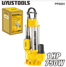 Uyustools PPS001 Submersible Sewage Water Pump  750W 1HP – 11M Max Head, 310L/Min Flow – Dirty Water & Waste Water Pump