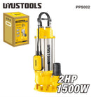 Uyustools PPS002 Submersible Sewage Water Pump 1500W 2HP – 14M Max Head, 360L/Min Flow – Dirty Water & Waste Water Pump