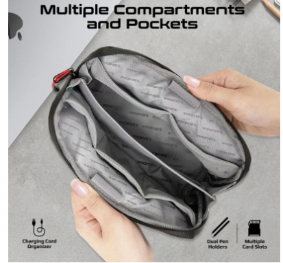 Promate VALI Tech Accessory Pouch – Lightweight & Compact Travel Organizer