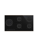 SMEG PV695LCNR 90CM 5-Burner Gas Built-In Hob – Black Glass Surface with Wok Burner and Cast Iron Pan Supports, Durable and Stylish Built-In Gas Hob for Modern Kitchens