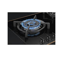 SMEG PV695LCNR 90CM 5-Burner Gas Built-In Hob – Black Glass Surface with Wok Burner and Cast Iron Pan Supports, Durable and Stylish Built-In Gas Hob for Modern Kitchens