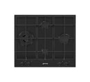SMEG PX364LMB 4G BI HOB Black Glass – 4-Burner Built-In Gas Hob with WOK &amp; Cast Iron Supports for Modern Kitchens