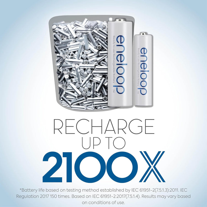 Panasonic  Eneloop K-KJ55MCA4BA Advanced Individual Battery 3 Hour Quick Charger with 4 AA Rechargeable Batteries