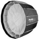 Interior view of Phottix Raja Deep 80cm softbox featuring silver reflective lining and inner diffuser panel