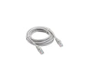 Close-up of 26AWG 4-pair UTP LSZH jacket specification text on Giganet Cat6A 3M grey patch cord