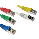 Molded snagless RJ45 connector boot and gold-plated pins on Giganet Cat6A Ethernet cable