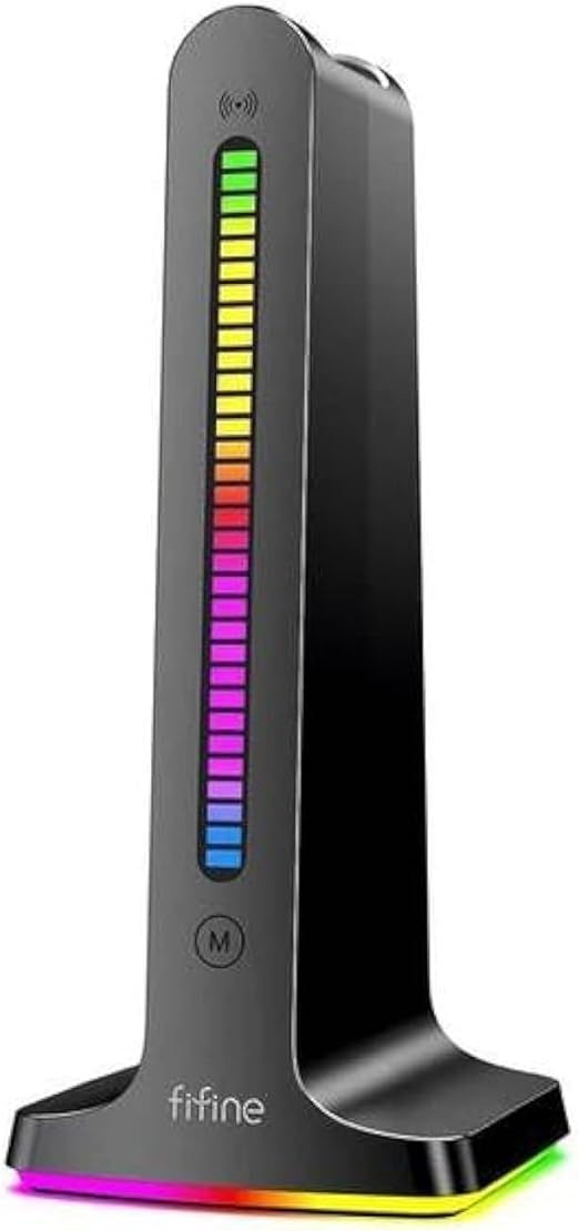 Porodo Gaming RGB Dynamic Sound Lighting Headphone Stand with Cable Storage 300mAh
