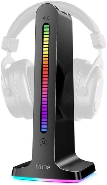 Porodo Gaming RGB Dynamic Sound Lighting Headphone Stand with Cable Storage 300mAh