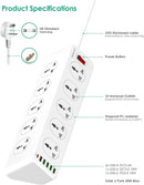 Lightwave 10-way power strip powering computer workstation setup