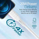 Promate 20W Power Delivery Fast Charging USB-C to Lightning 3M Cable (PowerLink-300)