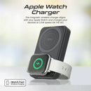 Promate PowerMag-Trio 10000mAh MagSafe & Apple Watch Wireless Charging Power Bank – Triple Device Fast Charging Magnetic Power Solution for iPhone, Apple Watch, Earbuds, Travel, and Everyday Use
