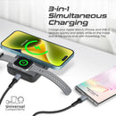 Promate PowerMag-Trio 10000mAh MagSafe & Apple Watch Wireless Charging Power Bank – Triple Device Fast Charging Magnetic Power Solution for iPhone, Apple Watch, Earbuds, Travel, and Everyday Use