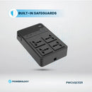 Powerology 2500W 6AC Power Strip with Built-In Retractable Cables