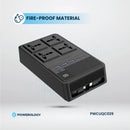 Powerology 2500W 6AC Power Strip with Built-In Retractable Cables