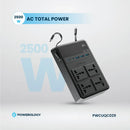Powerology 2500W 6AC Power Strip with Built-In Retractable Cables