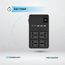Powerology 2500W 6AC Power Strip with Built-In Retractable Cables