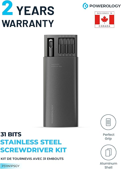 Powerology 31 Bits Stainless Steel Screwdriver Kit