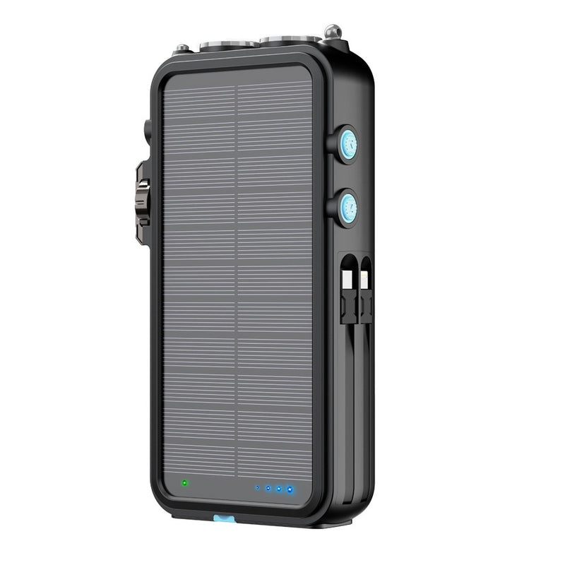 Powerology PP049 16000mAh Solar Power Bank with FM Radio Speaker and Lights