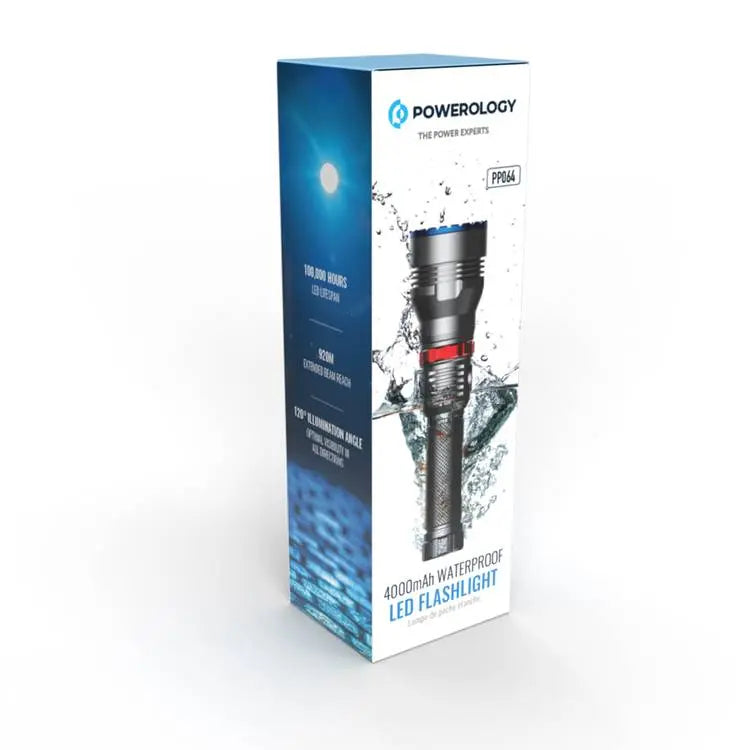 Powerology PP064 Rechargeable LED Flash Light 1000Lumens /900M