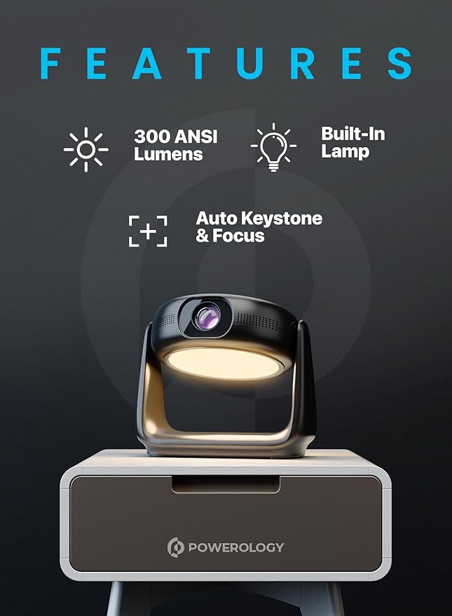 Powerology Rotating Stand Portable Projector