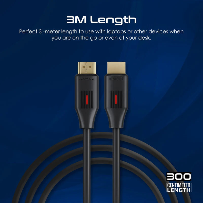 Promate ProLink4K60-300 HDMI Cable with ethernet