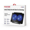 Promate AIRBASE‑1 Laptop Cooling Pad with Silent Fan – Heavy Duty Ergonomic Cooling Stand for Laptops, Notebooks, Gaming, and Professional Workstations