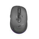 Promate Blix-3M Triple Mode Rechargeable Wireless Mouse – Bluetooth & 2.4GHz Silent Click High Precision Ergonomic Optical Mouse for Office, Home, Laptop, and Professional Use
