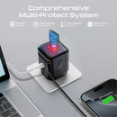 Promate CUBIX‑R65 65W PD USB‑C Charger with Retractable USB‑C Cable – High‑Speed Compact Power Delivery Charger for Laptops, Smartphones, Tablets, and Professional Devices