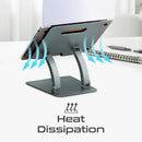 Promate DESKMATE‑7 Ergonomic Multi‑Level Aluminum Laptop Stand – Heavy Duty Adjustable Laptop Riser for Office, Home, and Professional Workstations