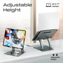 Promate DESKMATE‑7 Ergonomic Multi‑Level Aluminum Laptop Stand – Heavy Duty Adjustable Laptop Riser for Office, Home, and Professional Workstations