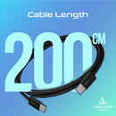 Promate EcoLine-CC200 60W USB-C Cable – High-Speed Durable Charging and Data Transfer Cable for Smartphones, Laptops, and Professional Devices
