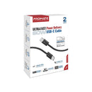 Promate EcoLine-CC200 60W USB-C Cable – High-Speed Durable Charging and Data Transfer Cable for Smartphones, Laptops, and Professional Devices