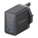 Promate GANPORT4-67PD 67W PD Power Delivery Charger – High‑Speed Compact USB‑C Charger for Laptops, Smartphones, Tablets, and Professional Devices