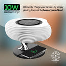 Promate HomeCloud 3-in-1 Cloud Design Wireless Speaker with LED Nightlight and Wireless Charger – Smart Multi-Function Audio System for Home, Office, and Bedroom Use
