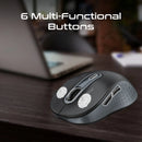Promate KEN Dual Mode Wireless Optical Mouse – Bluetooth & 2.4GHz Ergonomic High Precision Optical Mouse for Office, Home, Laptop, and Professional Use