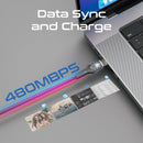 Promate LUCIDLINE-CC120 100W 1.2m USB-C to USB-C Cable – High-Speed Durable Charging and Data Transfer Cable for Laptops, Smartphones, and Professional Devices