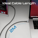 Promate LucidLine-CC200 100W Power Delivery USB-C Cable – High-Speed Durable Charging and Data Transfer Cable for Laptops, Smartphones, and Professional Devices