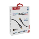Promate LucidLine-CC200 100W Power Delivery USB-C Cable – High-Speed Durable Charging and Data Transfer Cable for Laptops, Smartphones, and Professional Devices