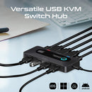 Promate MediaSwitch-KVM 4K@60Hz USB 3.0 KVM Switch – Professional Dual Device Control System for Office, Workstation, and Multimedia Applications