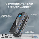 Promate MediaSwitch-KVM 4K@60Hz USB 3.0 KVM Switch – Professional Dual Device Control System for Office, Workstation, and Multimedia Applications