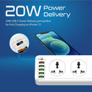 Promate POWERMATRIX‑3M 10‑Port Power Strip – Heavy Duty Multi‑Outlet Power Strip with 3 m Cable for Office, Home, Workshop, and Professional Power Distribution