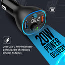Promate POWERTUNE‑38W Universal Wireless Hands‑Free Kit with FM Transmitter – All‑in‑One Bluetooth Car Audio and Charging System for Smartphones, Vehicles, and Professional Use