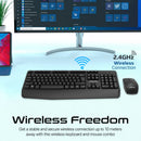 Promate ProCombo-14 Ergonomic Wireless Keyboard – Full Size Comfortable Typing Keyboard for Office, Home, and Professional Productivity Use